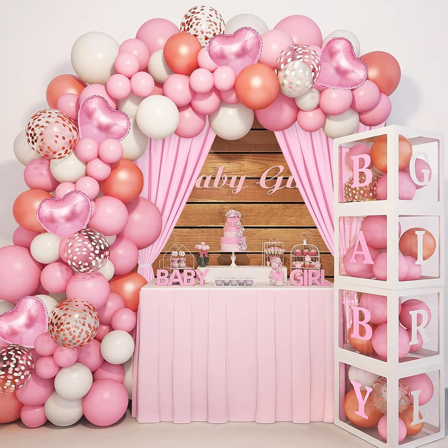 DWCN Pink Backdrop Curtains for Parties, Background Curtains Photography Backdrop Drapes with Rod Pockets for Wedding Decorations Stage Birthday Family Gatherings, 2 Panels 5ft x 10ft