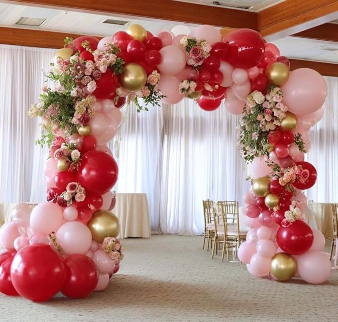 Captank Red Balloons Double Stuffed Dark Red Different Sizes Balloon Garland Arch Kit For Christmas Birthday Anniversary Wedding Proposal Bridal Shower Party Decoration