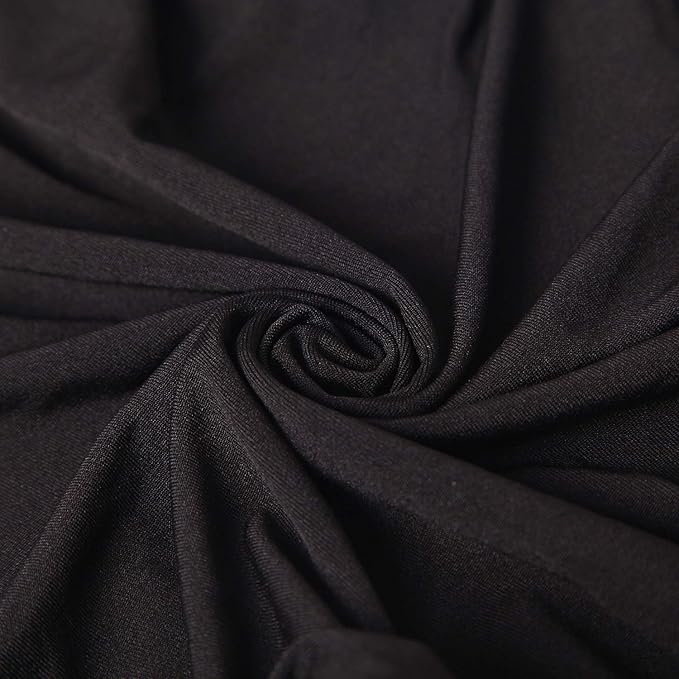 Peomeise 6pcs Stretch Spandex Chair Cover for Wedding Party Dining Banquet Event (Black, 6)