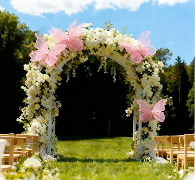 4 PCS Giant Artificial Butterfly Party Decorations 19.6inch 3D Silk Butterfly Hanging Wall Decorations for Baby Shower Decor Girls Women Birthday Party Wedding Homes Supplies (Pink(4PCS))