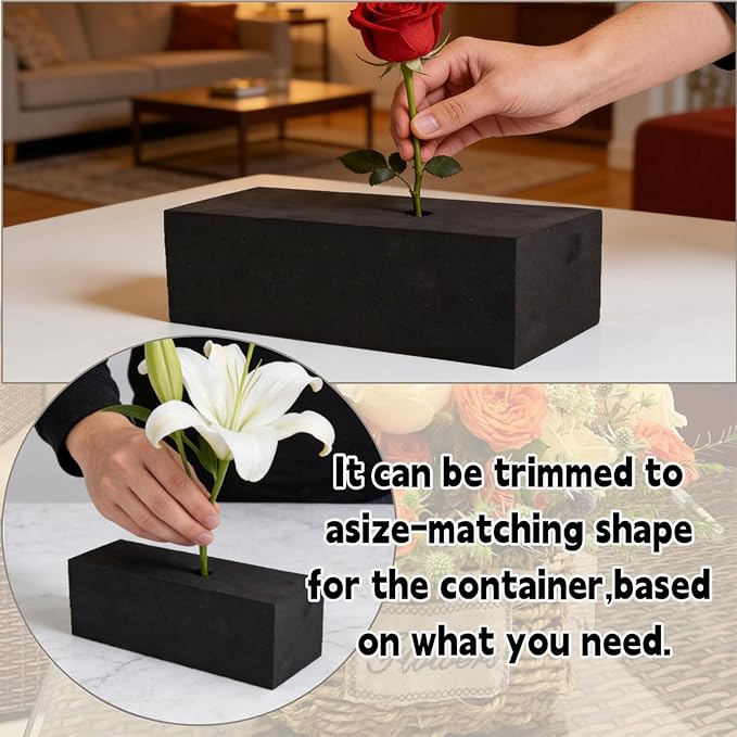 Reusable Floral Foam Blocks for Artificial Flower Arrangements, Weather Resistant, 8 Pieces, 4x4x3 Inch, for Outdoor Wedding Home Decor (8, 4 x 4 x 3'')