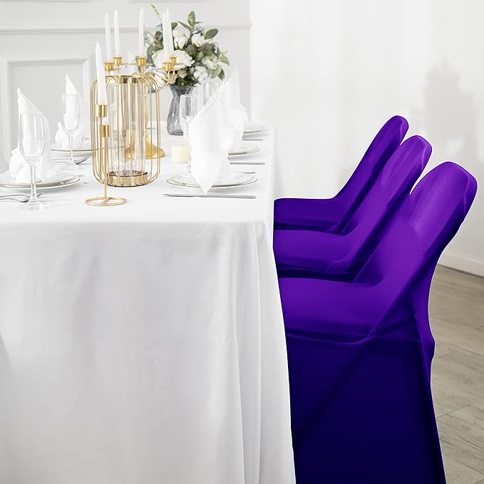 36 PCS Waterproof Stretch Spandex Folding Chair Covers, Dining Room Chair Slipcovers Protector for Wedding, Banquet, Party, Holidays, Celebration and Decoration(Purple)