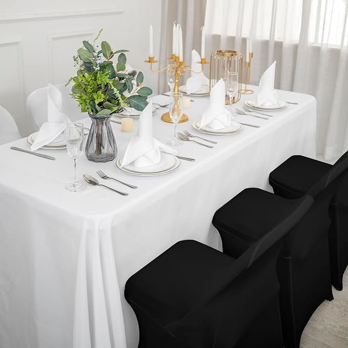36 PCS Waterproof Stretch Spandex Folding Chair Covers, Dining Room Chair Slipcovers Protector for Wedding, Banquet, Party, Holidays, Celebration and Decoration(Black)