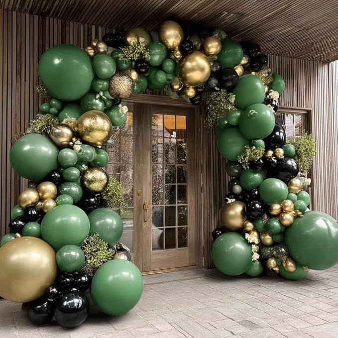 Pastel Green Balloon Garland Kit Different Sizes Double Stuffed Balloons Latex Sage Balloon Jungle Green Arch For Birthday Safari Baby Shower Gender Reveal Bridal Boho Party