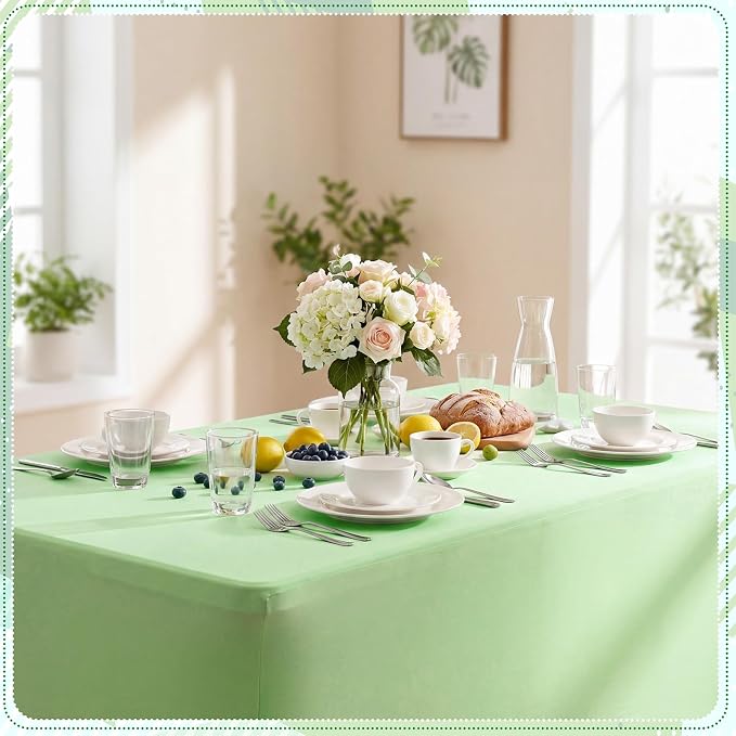 Frienda 4 Pcs Gradient Green Tablecloth Milk Silk 71 x 30'' Gradient Green Table Cloth Rectangle Table Cover for Birthday Wedding Baby Shower Banquet Picnic Holiday Party Decorations