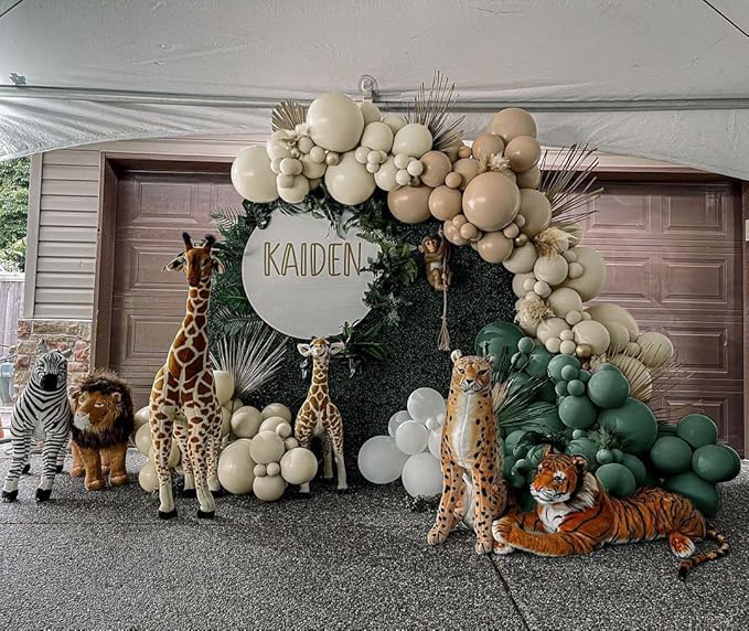 Double Stuffed White Sand Balloons Different Sizes 18In 12In 5In Light Grey Pastel Balloon Garland Kit Off White Balloon Arch For Birthday Baby Shower Bridal Wedding Neutral Boho Theme Party