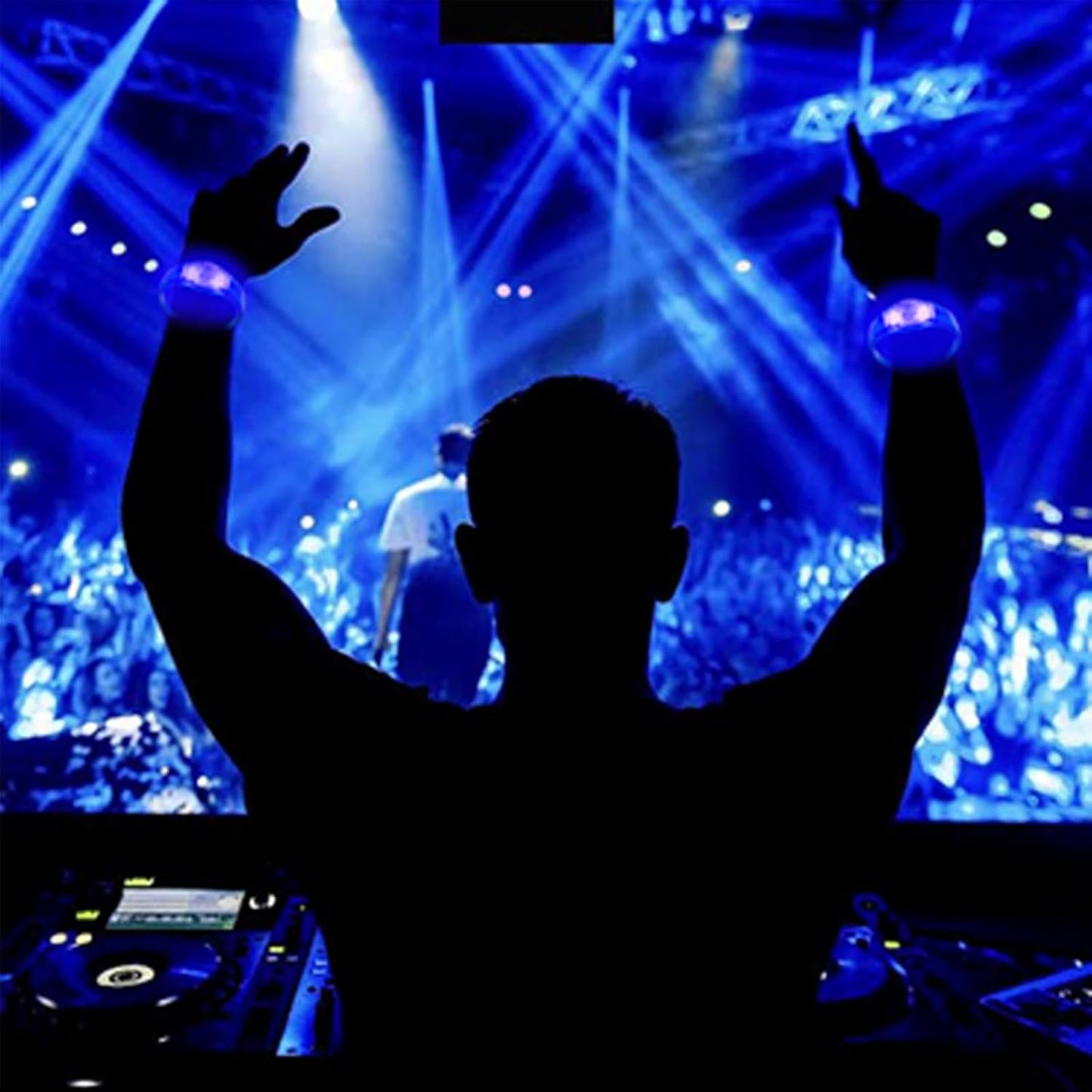 100 Pcs LED Bracelets Sound Activated with Flashing LED Strobe Music Control Light Up Bracelets for Rave, Game Prizes, Birthday Party Favor,Valentine's Day gift