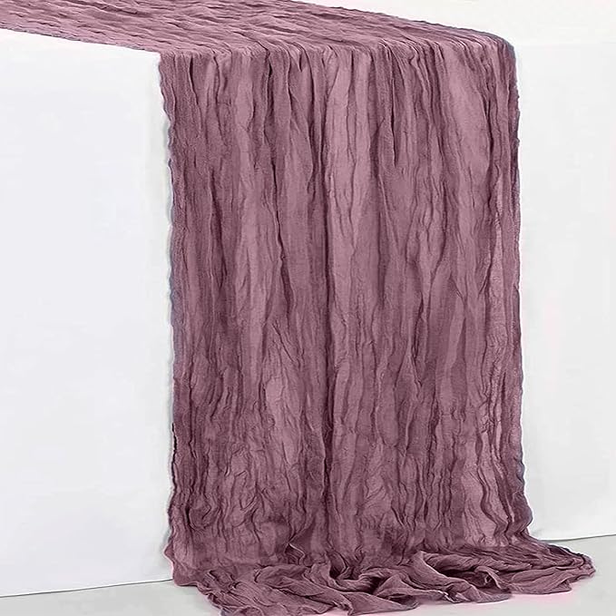 1 Pack Dusty Purple Cheesecloth Table Runner 35x120 Inch 10Ft Rustic Gauze Cheese Cloth Table Runner Sheer Cheesecloth Table Runners for Wedding Party Bridal Shower Decoration