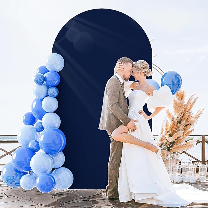 FOTSHARER Navy Arch Cover 3.3x6.6FT Spandex Arch Cover Fitted Wedding Arch Cover Balloon Party Chiara Arches Stand Covers Stretchy Arched Covers Backdrop Fabric Chiara for Party Background Decoration