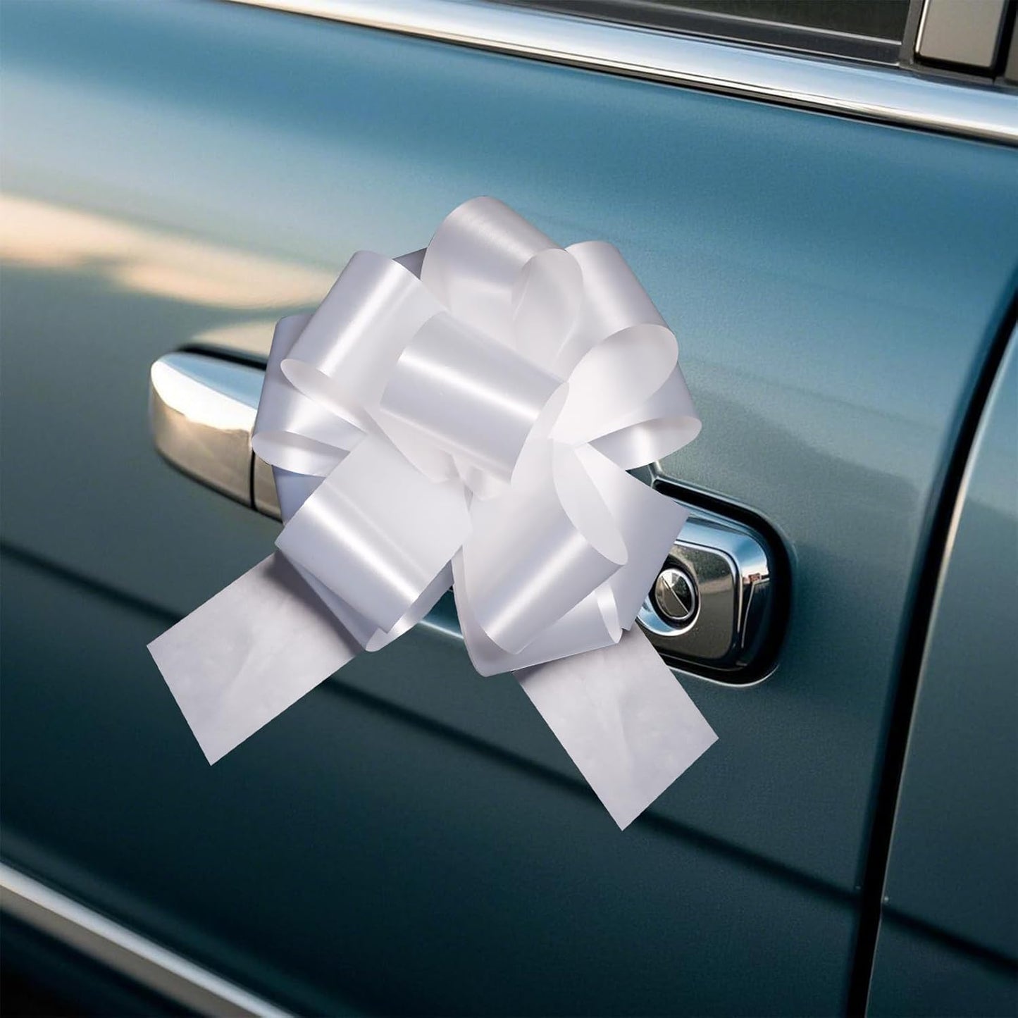 12 PCS 6 Inch White Pull Bows - Perfect for Gift Wrapping, Wedding Decor, Car Bows, Birthday Parties, Christmas and Valentine's Day