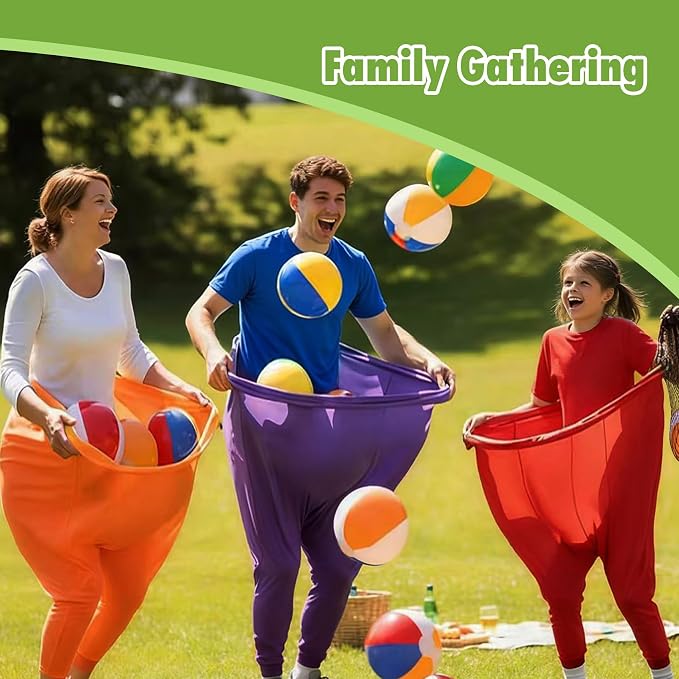 Granny Pants Yard Game, Granny Pants Outdoor Game with 4PCS Granny Pants, 20 Bouncy Balls & 2 Pump, Granny Pants Game for Family Reunions, BBQ Parties, Field Day Fun & Group Challenges