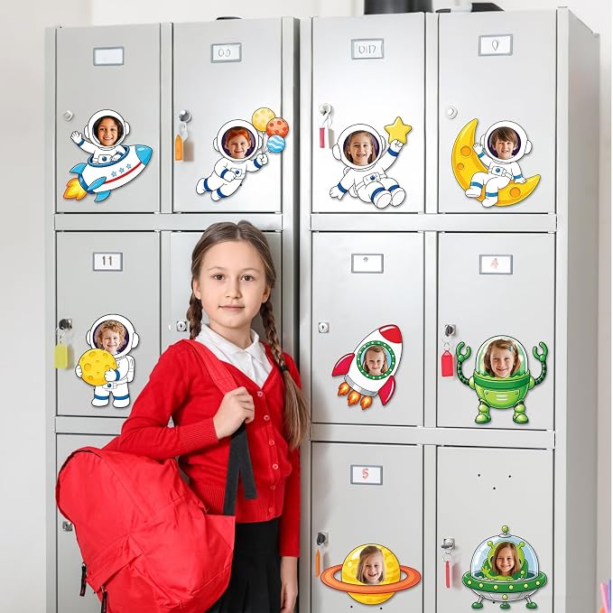 120Pcs Outer Space Theme Cutouts Back to School Bulletin Board Astronaut Alien Paper Cut-Outs Space Themed Classroom Decor for Boy Girl DIY Craft Photo Wall Kindergarten Preschool Party Favor Supplies