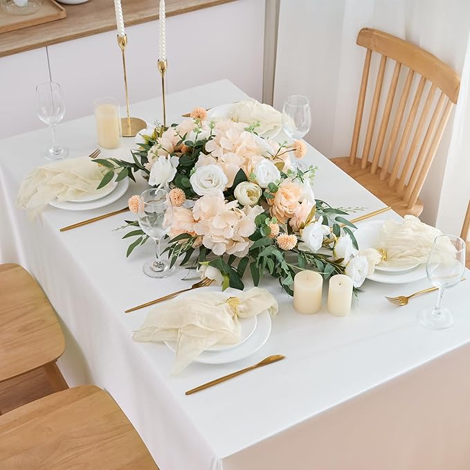 50 Pack Cheesecloth Napkins 20"x20" Beige Boho Gauze Cheese Cloth Napkins Bulk Rustic Dinner Table Decor for Wedding Bridal Baby Shower Party