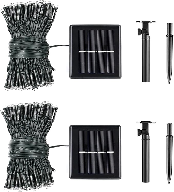 2 Pack 480 LED Solar Chrismas Lights Outdoor, 170 FT Super Long Solar String Lights for Outside with 8 Modes & Memory Function, Waterproof Twinkle Light for Xmas Tree Party Decorations (Multicolor)
