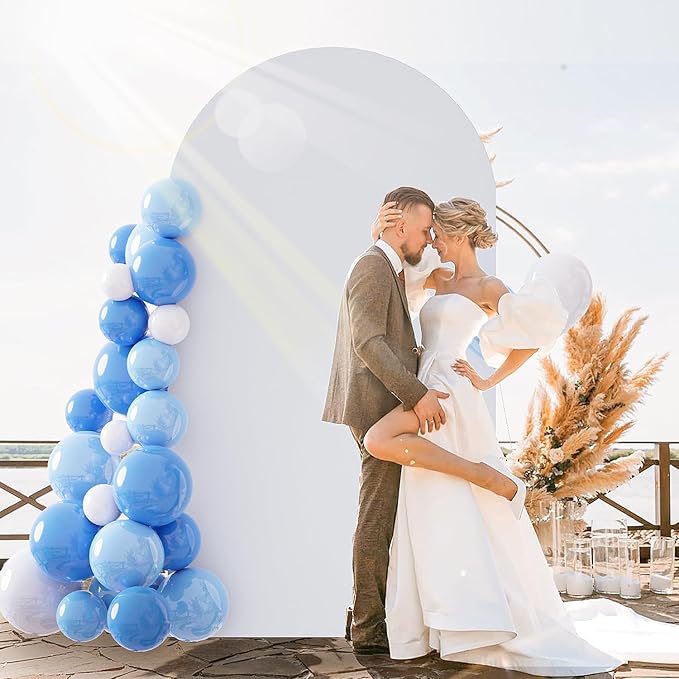 FOTSHARER White Arch Cover Wedding Arch Cover 3.3x6.6FT Spandex Arch Backdrop Cover for Arch Stand Round Top Chiara Arch Fabric Cover Balloon Arch Frame Covers for Garden Party Decoration Supply