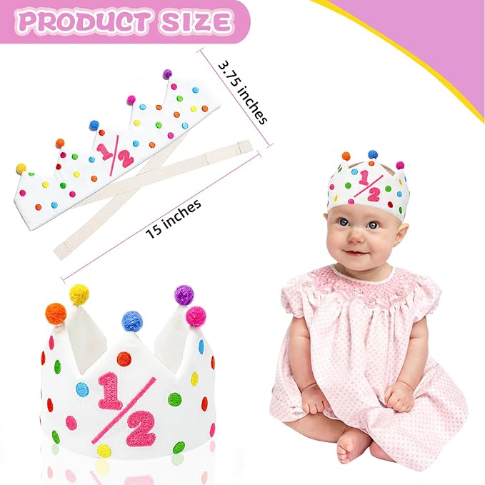 Personalized Hand Embroidered Birthday Hats Unique Happy Birthday Crowns Cute Party Hat for Boy Girl Fit All Ages
