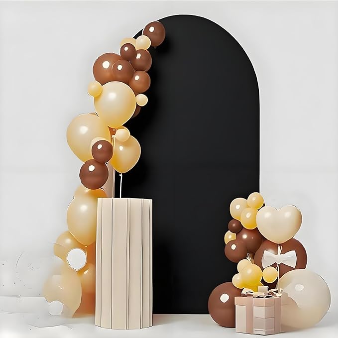 6.6 FT Black Spandex Arch Backdrop Cover for Wedding Party Celebration Decoration