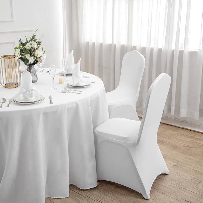 Spandex Chair Cover,25PCS,Chair Covers,Living Room Chair Covers,Removable Chair Cover Washable Protector Stretch Chair Cover for Party, Banquet,Wedding Event,Hotel(White)