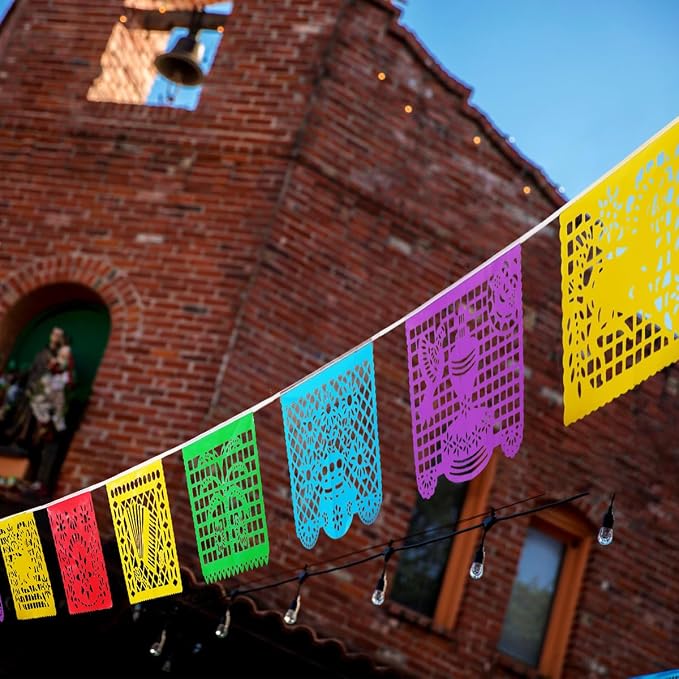 6 Packs 108 Ft Fiesta Party Decorations Mexican Party Banners Papel Picado Banners Cinco De Mayo Decorations Dia De Los Muertos Decor Mexico Halloween Banner Birthday Party Decorations (6pack Banners) (6 Packs Banner)