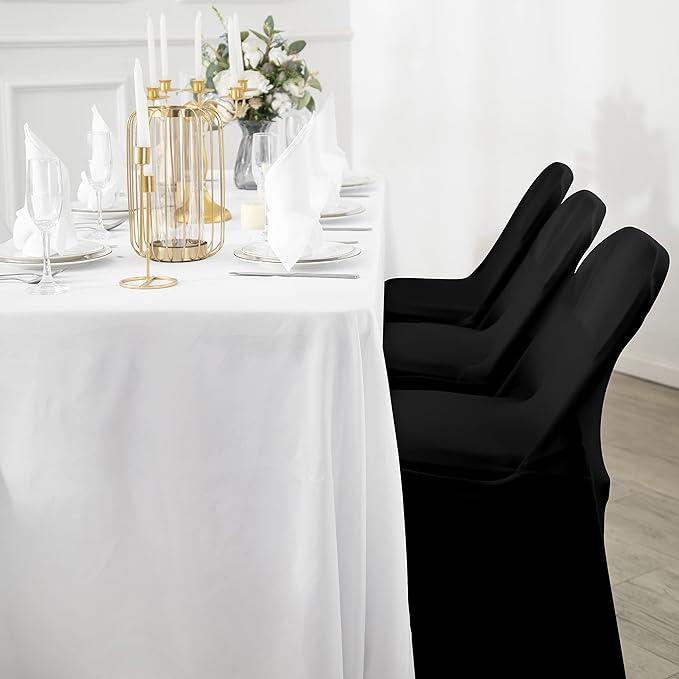 Spandex Chair Cover,25PCS,Living Room Folding Chair Covers,Removable Chair Covers Washable Protector Stretch Chair Cover for Party, Banquet,Wedding Event,Hotel(Black)