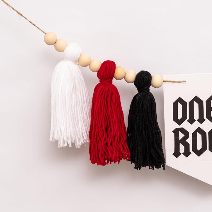 Gostman One Rocks High Chair Banner - Rock And Roll 1st Birthday Party Decorations,Black First Birthday Party Supplies (one rocks banner)