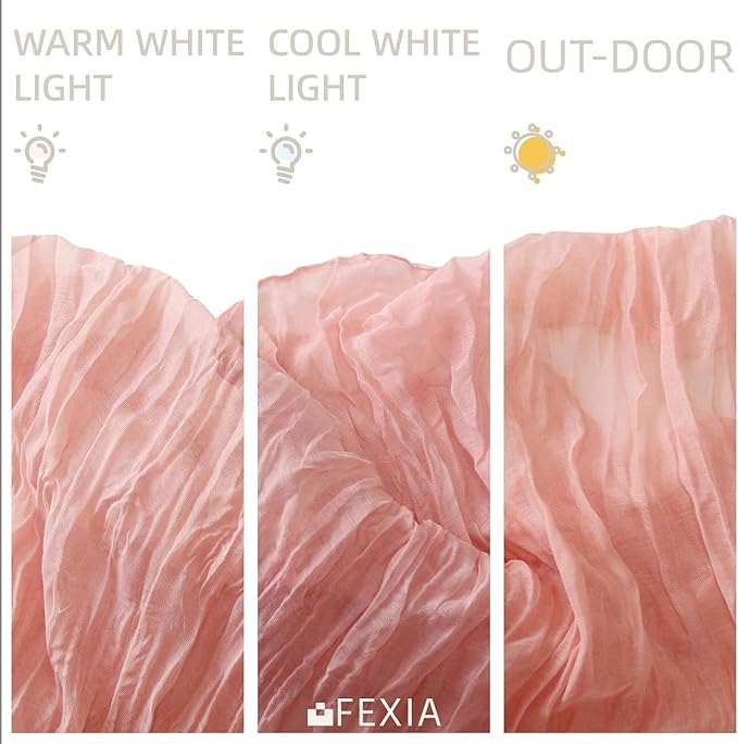 FEXIA 6 Pack Pink Table Runner 35x120 Inches Peach Spring Easter Table Runner for Shower Wedding Party First Communion Centerpiece Engagement Boho Table Decoration