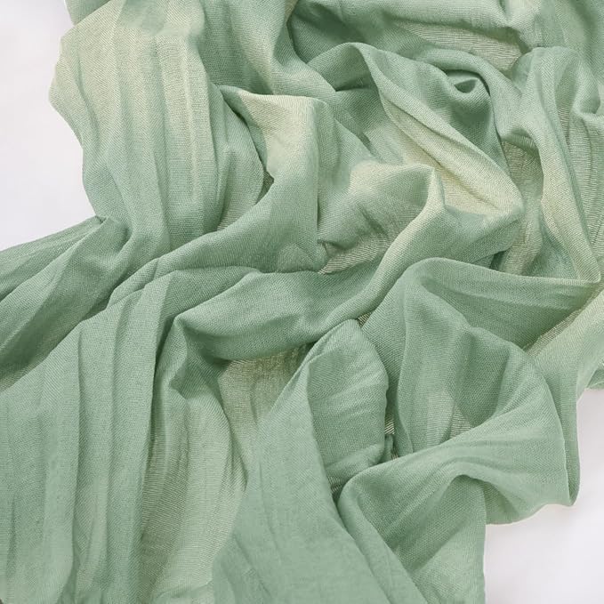 Sage Green Cheesecloth Table Runner 10FT Boho Rustic Sheer Gauze Cheese Cloth Table Runner 35x120 Inch for Spring Wedding Bridal Baby Shower Birthday Home Decor