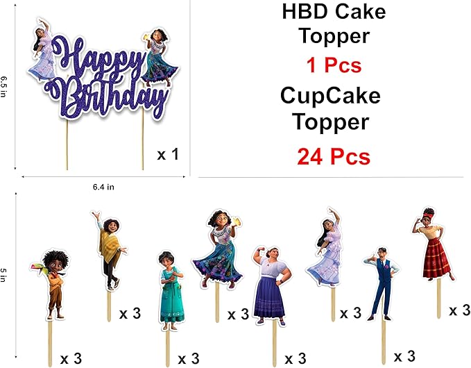 Encato Theme Birthday Party Supplies Set – Magical Inspired Decorations – Includes Banner, Cake Toppers, Tableware & More – Encato Party Décor Kit for Birthday, Baby Shower, or Family Celebrations