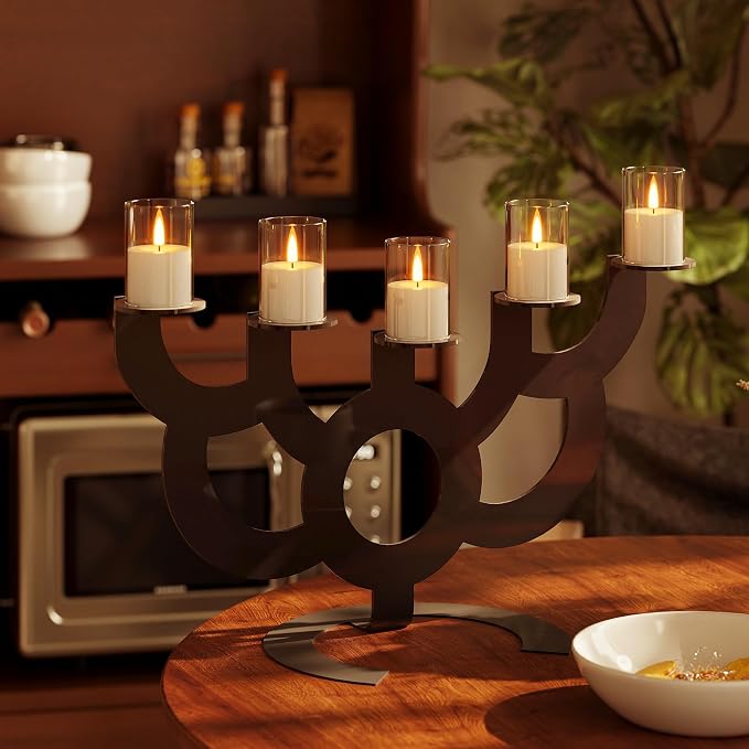 VIODAIM 6Pack Flickering Flameless LED Candles with Timer, Battery Powered - Small Pillar & Votive, Clear (2"X3")