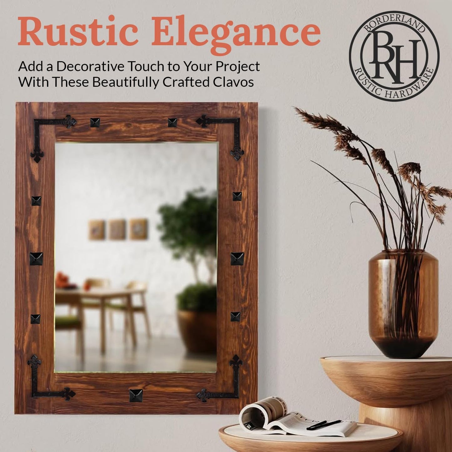 100 Pack 0.75" Square Head Iron Clavos Decorative Nails – Black – Handmade Rustic Square Fasteners for Farmhouse Shutters, Faux Wood Beams, Barn Doors, Shutters, and Gates – Ornamental Wood Accent