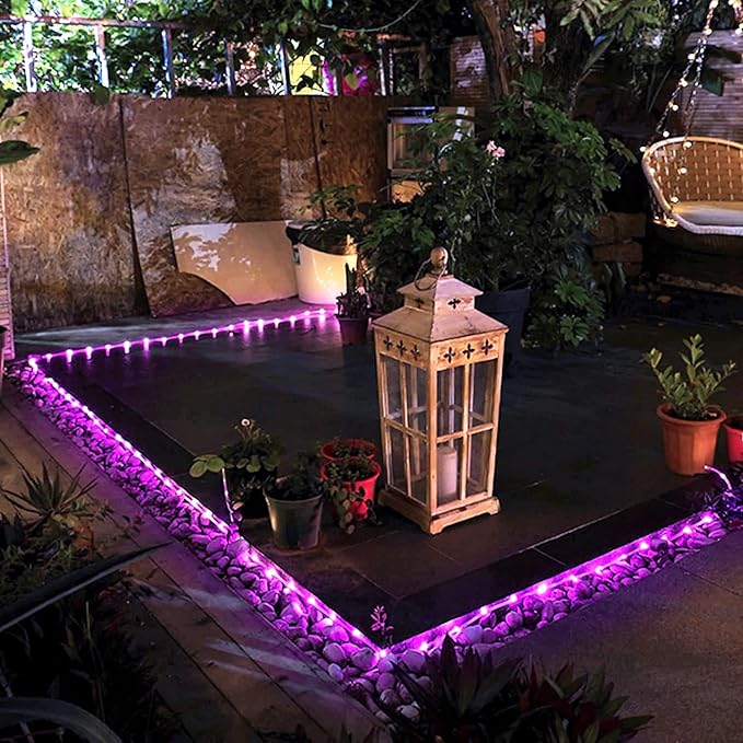 JMEXSUSS 66ft 200 LED Pink Solar Rope Lights with 8 Modes | Solar Christmas Lights Outdoor Waterproof LED, Pink Solar Fairy Lights for Fence,Gazebo,Yard,Walkway