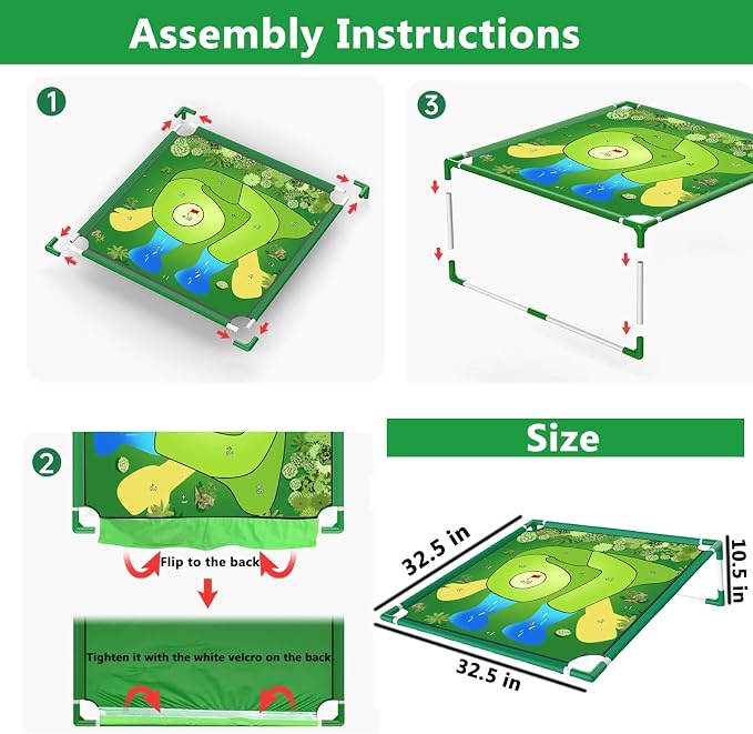Kids Golf Chipping Game Set for Boys, Girls and Adults, Indoor Outdoor Mini Golf with Balls, Club, Backyard Party Birthday Gifts (67 Golf Chipping Game)