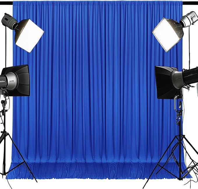 10x10FT Wrinkle Free Royal Blue Backdrop Curtains for Parties Blue Curtain Backdrop for Baby Shower Soft Backdrop Drapes for Birthday Party Photography Stage Background Home Decor 5ft x 10ft, 2 Panels