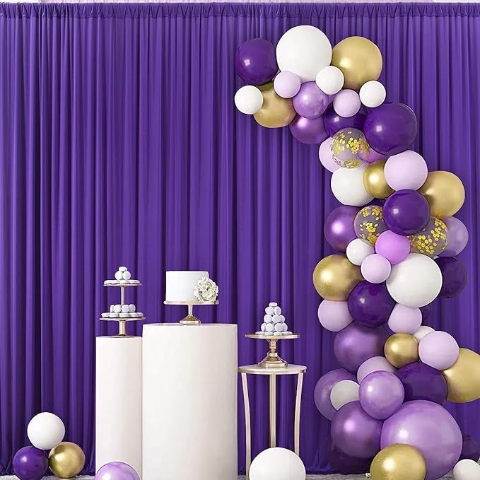 10x8 ft Wrinkle Free Purple Backdrop Curtains for Parties, Tihck Fabric Backdrop Drapes for Mermaid Birthday Wedding Photography Background Baby Shower Home Decor