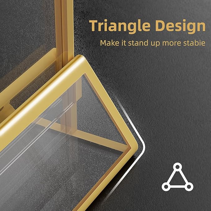 PPH-Sisy Gold Frames 5x7 Acrylic Sign Holder Double Sided Picture Frames for Wedding Table Number Menu Flyer Display for Office Home Party- Pack of 12