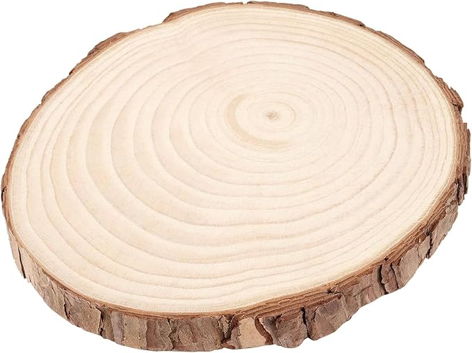 FUNSUEI 16 PCS 6-7 Inches Unfinished Natural Wood Slices, Natural Wood Coasters with Bark, Wooden Circles for DIY Arts and Crafts, Christmas Ornaments, Rustic Wedding Christmas Ornaments