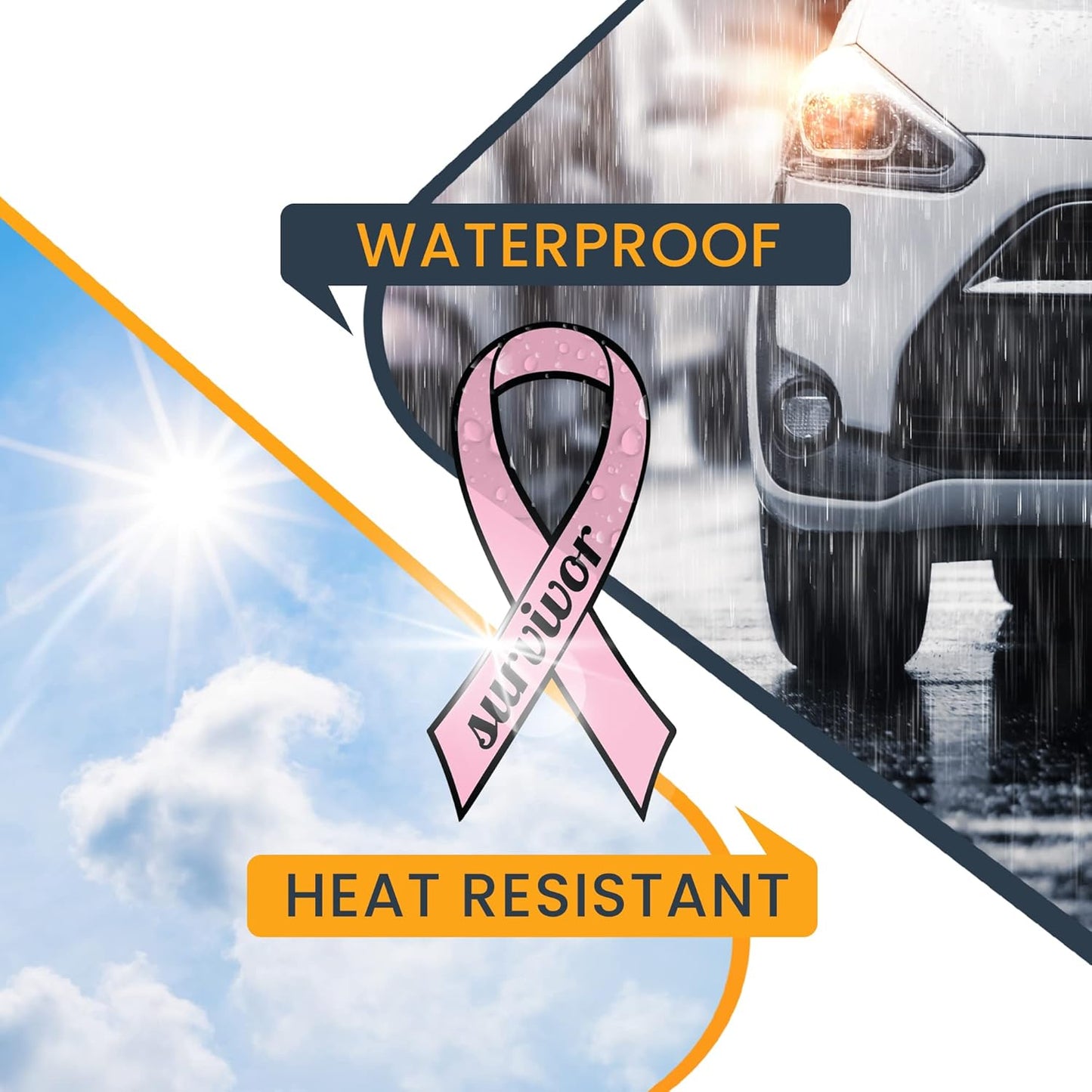 Magnet Me Up: Breast Cancer Survivor Pink Ribbon Magnet Decal - 3.5x7 Inches, Heavy-Duty Automotive Magnet for Car, Truck, SUV - Show Support and Raise Awareness with This Meaningful Auto Magnet