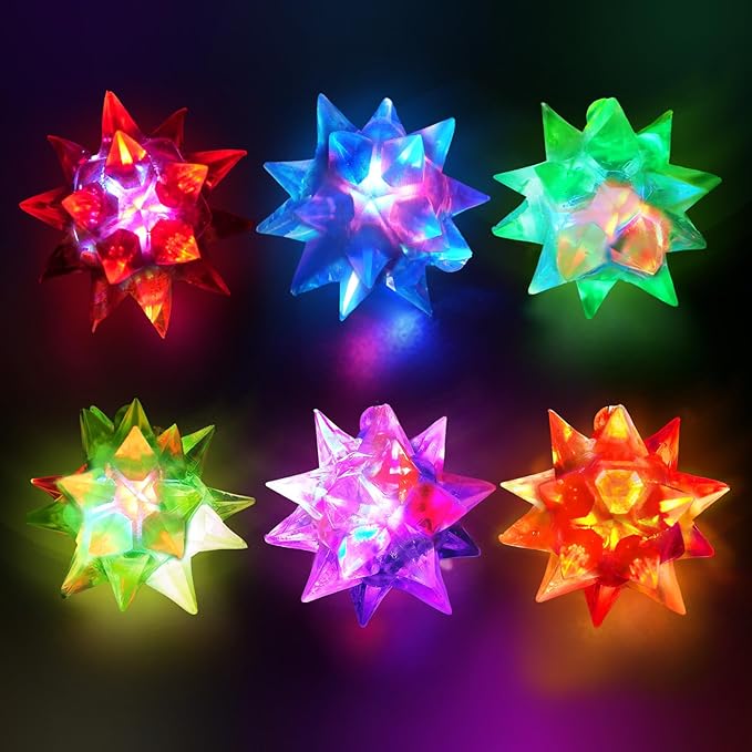 HONLYNE 150 PCS Flashing Crystal Star Necklaces, Glow Necklaces Bulk Light up Party Favors, LED Glow in The Dark Supplies for Kids Adults Birthday Glow Party Rave Halloween Goodie Bags Filler