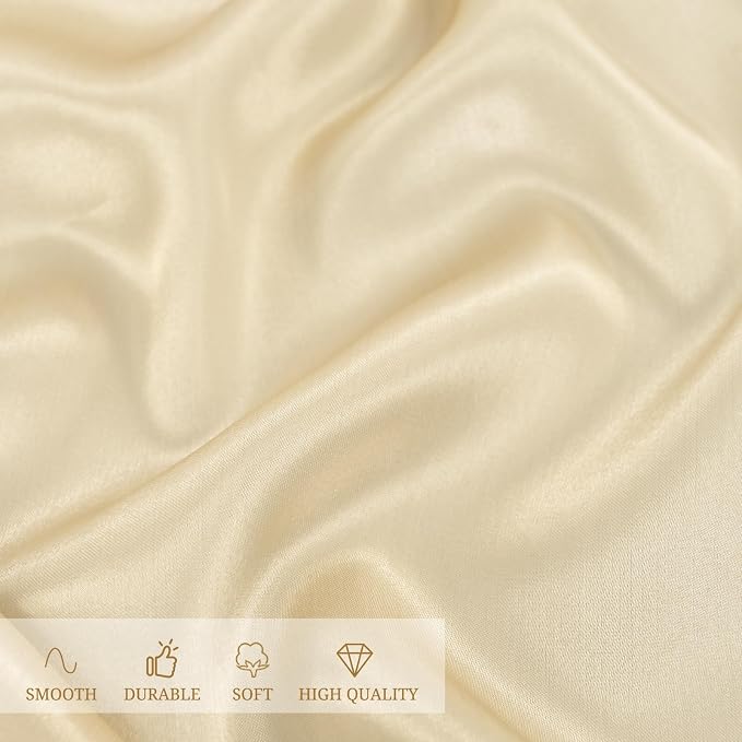 12 Pack 120 Inch Round Tablecloth, Champagne Satin Fabric Table Cloth for Round Table, Wrinkle Resistant Washable Table Cover Bright Silk Table Clothes for Wedding Party Dining Table Banquet