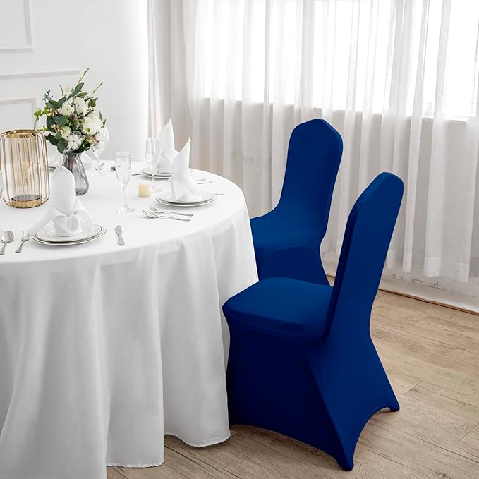 Spandex Chair Covers, 25PCS, Removable Washable Protector for Living Room, Party, Banquet, Wedding, Hotel (Classic Blue)