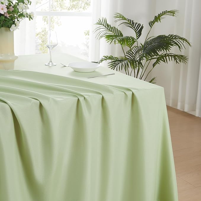 Rectangle Tablecloths 90x132 Inch 2 Pack Sage Green Tablecloth for 6ft Washable Decorative Linen Polyester Table Cloths for 8ft Dining Table Banquets Buffet Parties and Wedding