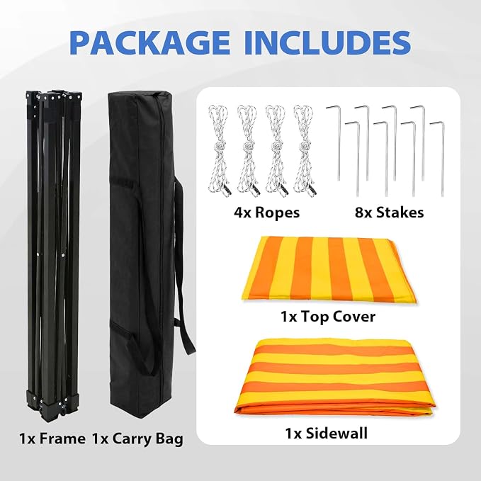 EAGLE PEAK 4x4 Pop Up Changing Tent, Flat Top Changing Room, Yellow/Orange | Portable, Privacy Tent, Pool Cabana, Dressing Room, Shower & Toilet Use, Opaque Fabric, Instant Setup, Photoshoots, Camping