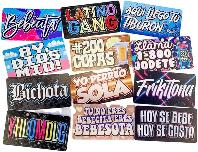 KING PROPS Reggaeton Retro Photo Props - Spanish Photo Booth Prop – 6 Count Fun Birthday Decorations and Quinceanera Photo Booth Props – Fun Multi Color Photo Booth Props Set – Double-Sided PVC Props