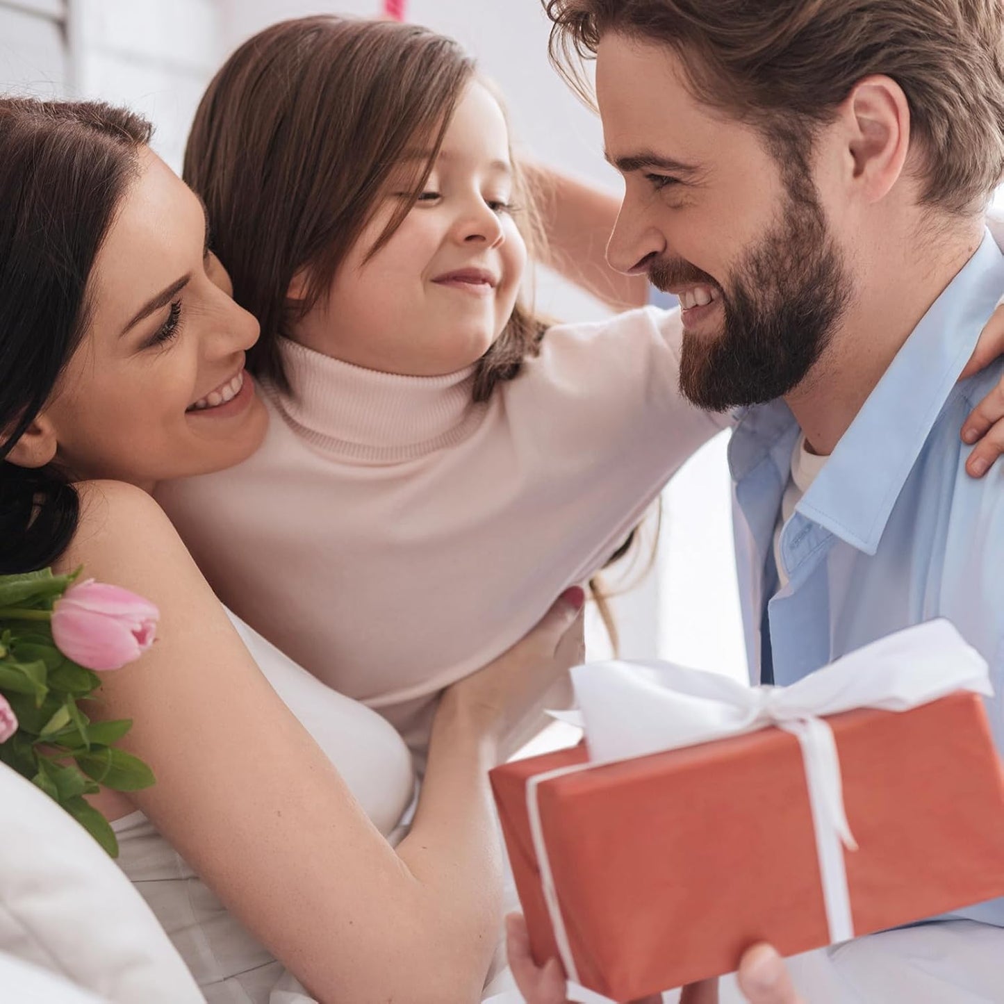 MESHA 8x8x4 Gift Box 50 Pack White Gift Boxes with Lids, DIY Bridesmaid Proposal Box, Recyclable,Foldable Box for Wedding, Birthday Party