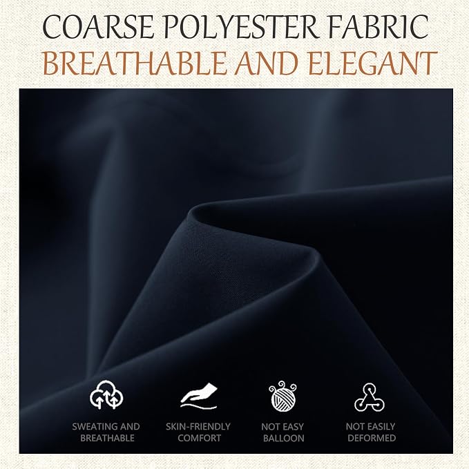 60x102 Table Cloth - 6 Pack Rectangular Black Washable Stain and Wrinkle Resistant Polyester Table Cover for Dining Tables, Various Parties and Camping (Navy Blue)