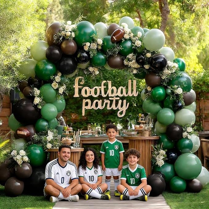 Black Green Brown Balloons Double Stuffed Dark Emerald Green Sage Balloon Garland Arch Kit for Camo Birthday Baby Shower Safari Jungle Army Graduation Party Decorations