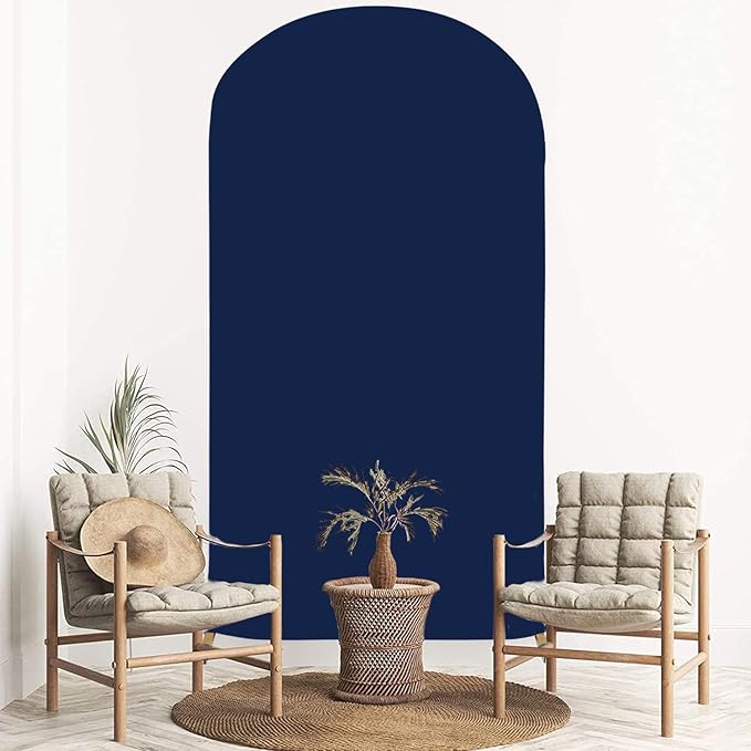 FOTSHARER Wedding Arch Cover 6FT Navy Blue Semi Spandex Fabric for Baby Bridal Shower, Stretchy Backdrop for Chiara, Anniversary Decor