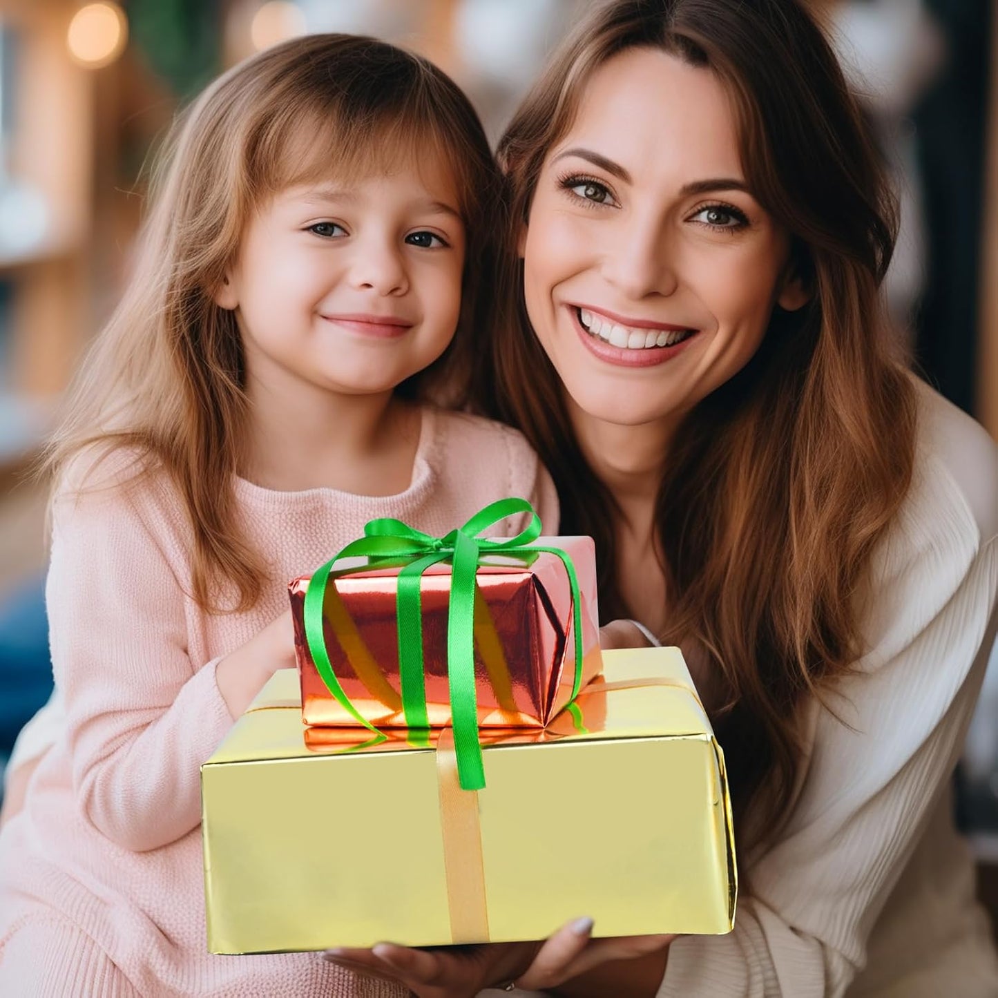 KMER LIFE Metallic Wrapping Paper Rolls - 3 Rolls Premium Gift Wrapping Paper, 17 x 120 Inch Each, Birthday & Christmas Wrapping Paper, Baby Shower & Party (Red, Black, Gold)