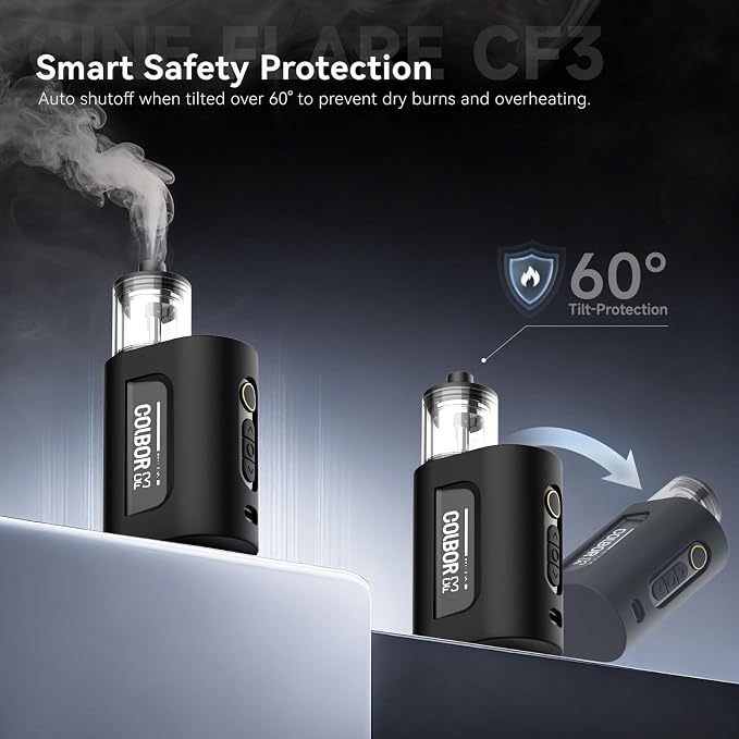 COLBOR CF3 Fog Machine 30W Portable Fog Machine Mini Fogger for Photography with 60° Tilt-Protection for Outdoor Party Cosplay Halloween Rechargeable Smoke Machine Fog