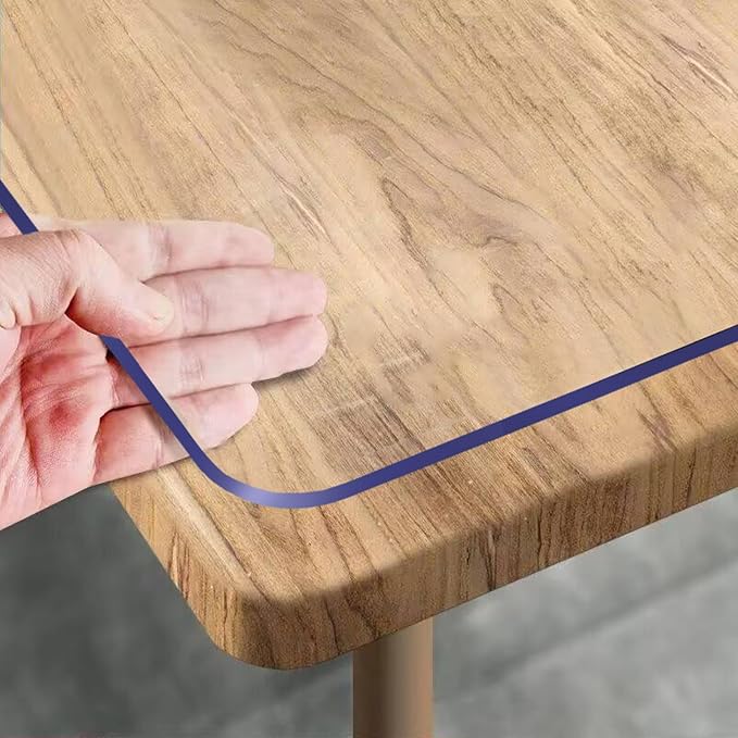 Royhom Clear Table Protector 38 x 66 Inch - 2mm Thick Plastic Table Cover, Clear Table Cover Protector Rectangle, Waterproof PVC Desk Mat for Coffee Table, Writing Desk, Dining Room, Dresser